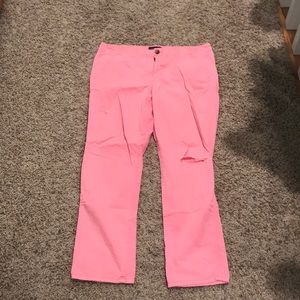American Eagle neon pink destroyed chino crops 12R